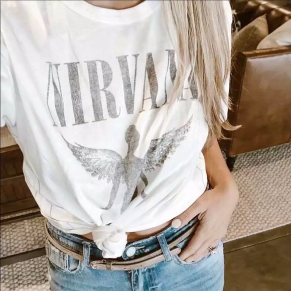 For Love Bell Tops - Nirvana Vintage Graphic Boho Tee